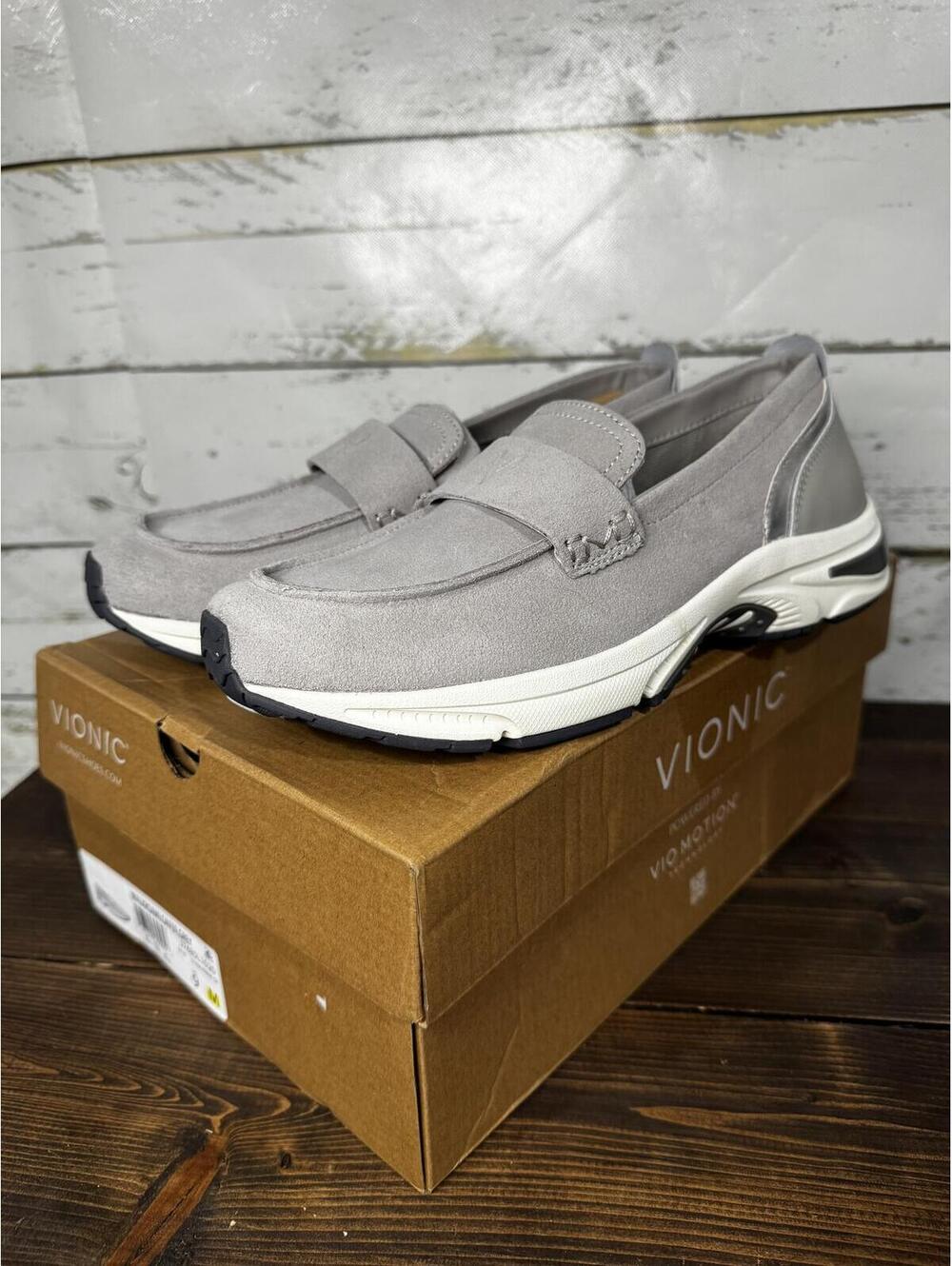 Vionic Walk Roam Loafer Gray Women's 9 NIB